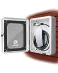 Outdoor EV Charger Enclosure Wall Box with Lock, Tesla & Chargepiont Charger Lock Box with Holder | Weatherproof, Visible, Easy to Install, White