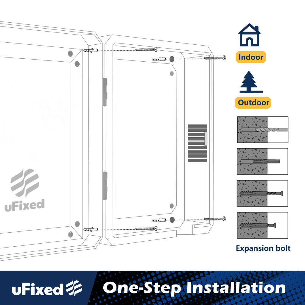 Outdoor EV Charger Enclosure Wall Box with Lock for Tesla Wall Connector & Chargepoint Home Flex with Holder | Weatherproof, Visible, Easy to Install, Gray