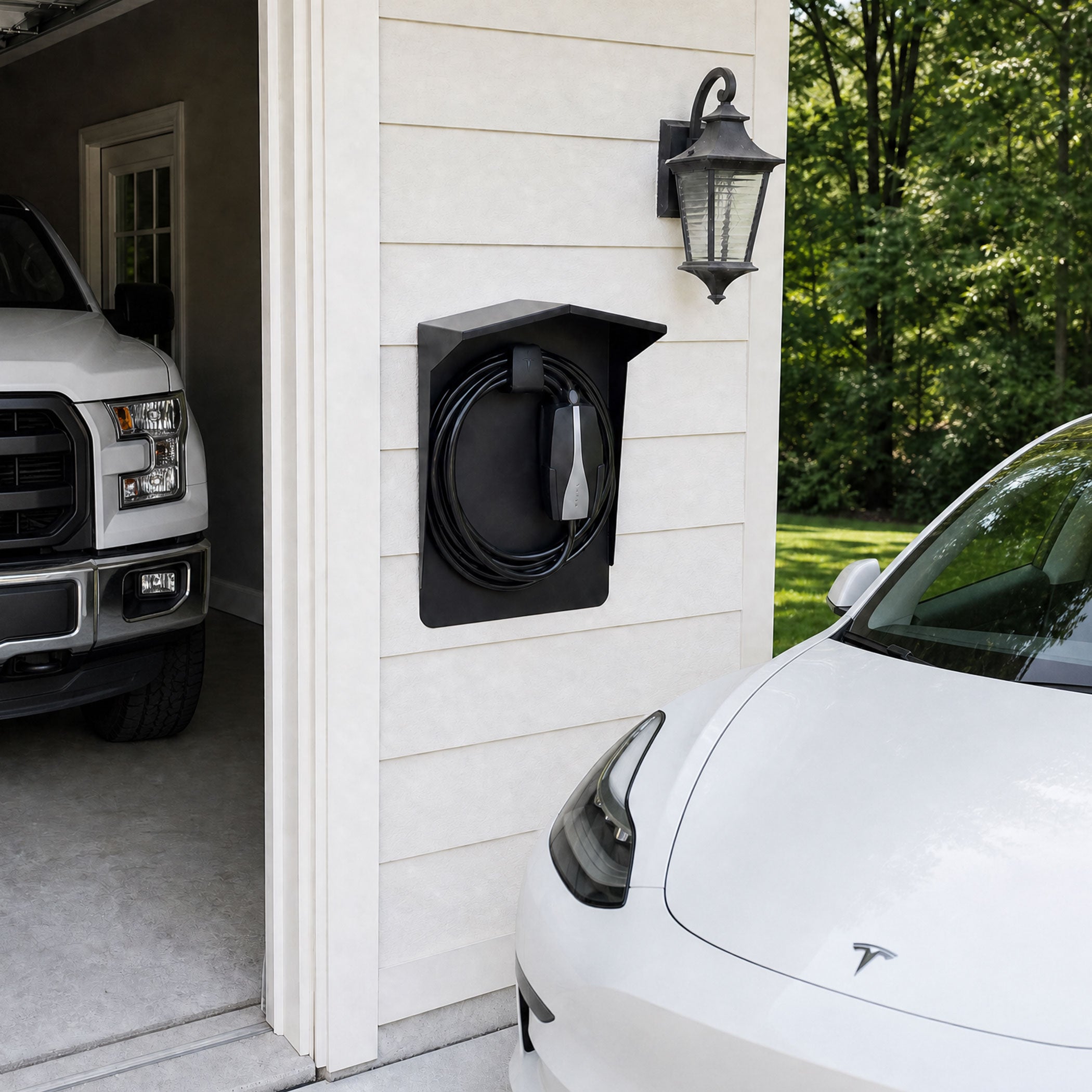 EV Charger Protective Cover - Weatherproof Electric Vehicle Charging Station Roof for Tesla & Most EV Chargers | Universal Fit with Complete Installation Kit
