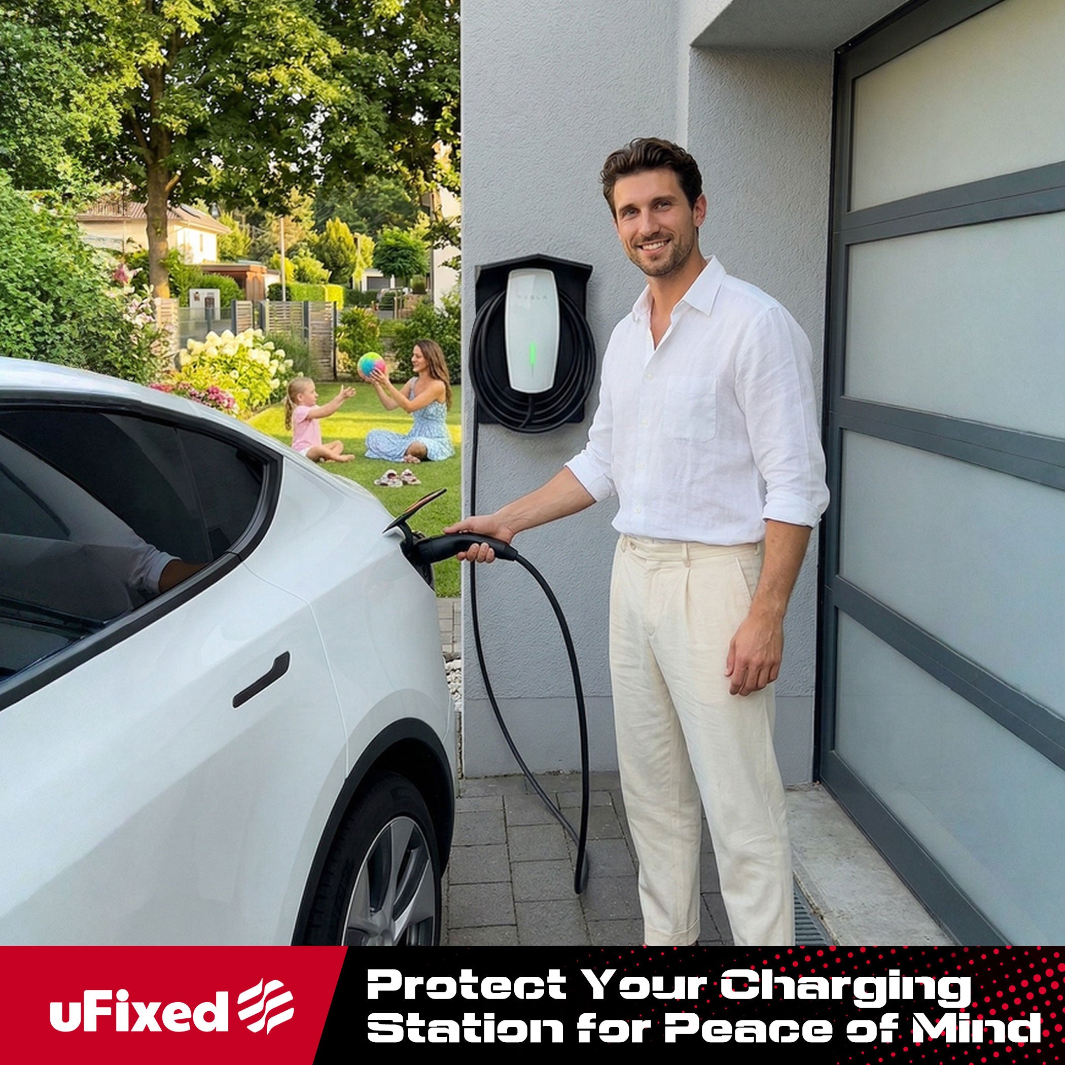 EV Charger Protective Cover - Weatherproof Electric Vehicle Charging Station Roof for Tesla & Most EV Chargers | Universal Fit with Complete Installation Kit