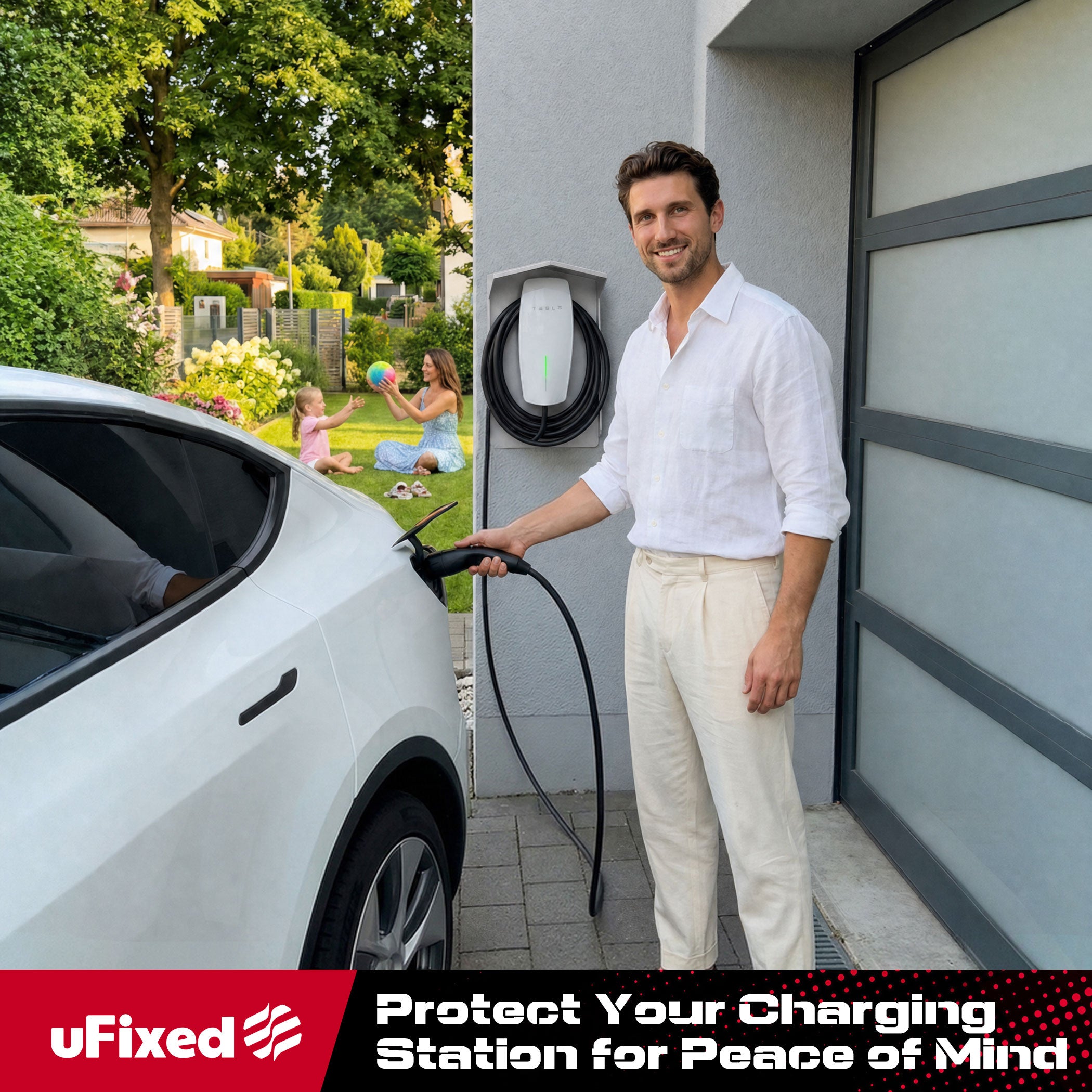 EV Charger Protective Cover - Weatherproof Electric Vehicle Charging Station Roof for Tesla & Most EV Chargers | Universal Fit with Complete Installation Kit