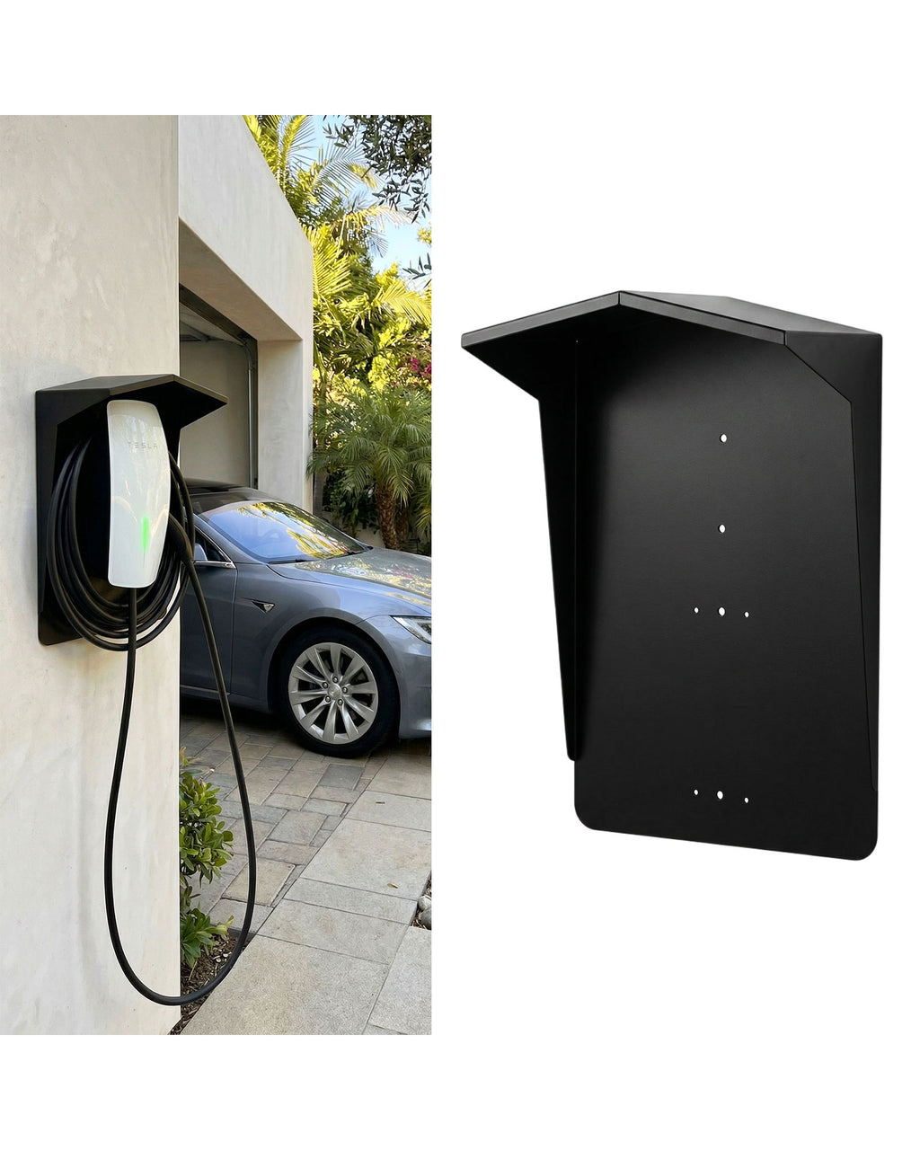 EV Charger Protective Cover - Weatherproof Electric Vehicle Charging Station Roof for Tesla & Most EV Chargers | Universal Fit with Complete Installation Kit