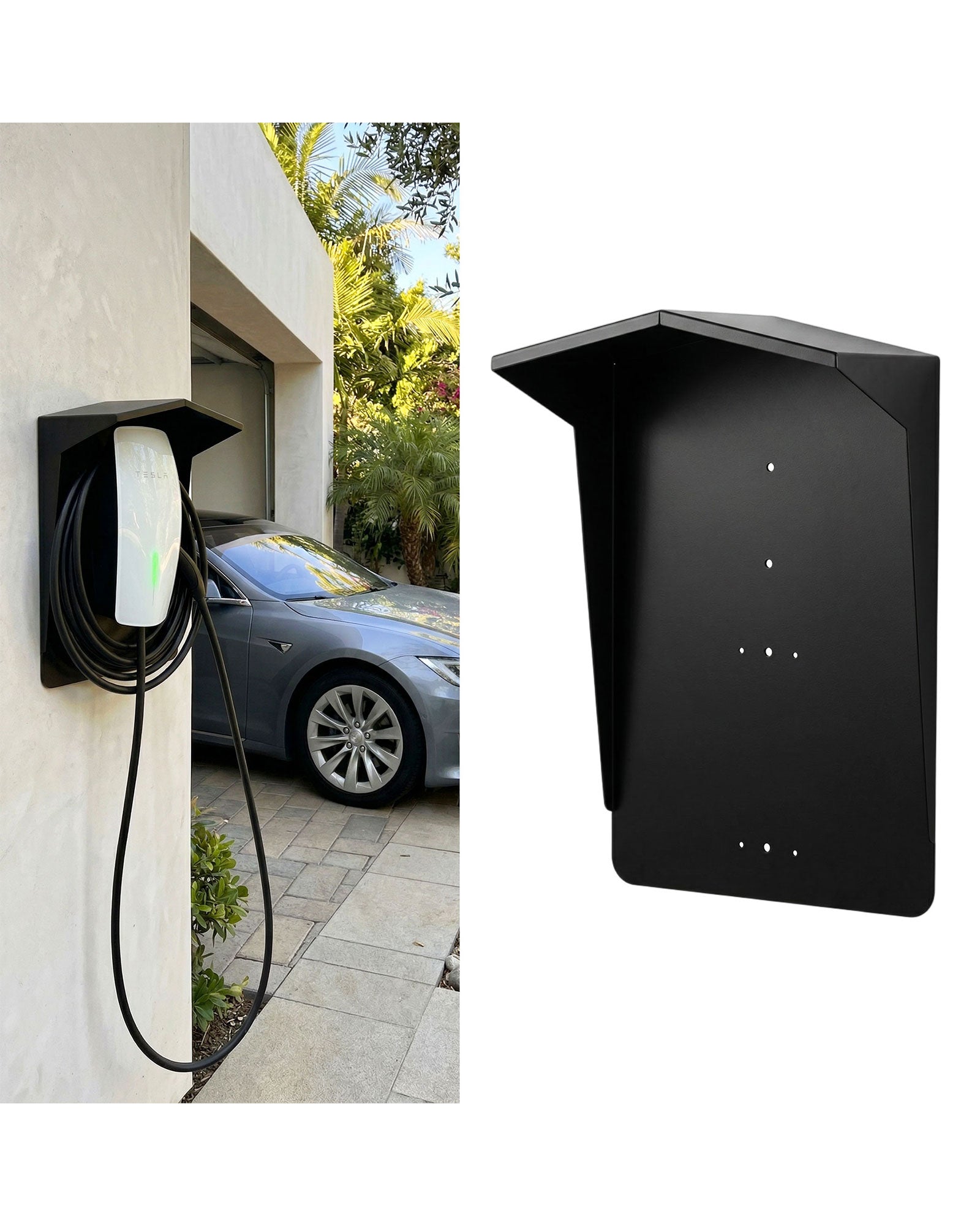 EV Charger Protective Cover - Weatherproof Electric Vehicle Charging Station Roof for Tesla & Most EV Chargers | Universal Fit with Complete Installation Kit