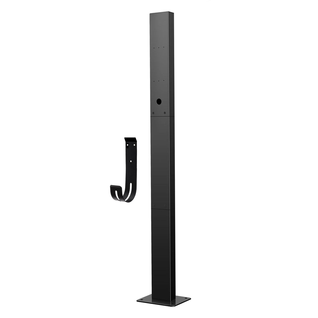 Tesla Charger Pedestal Outdoor EV Charger Stand with Holder for EV Charging Station Black