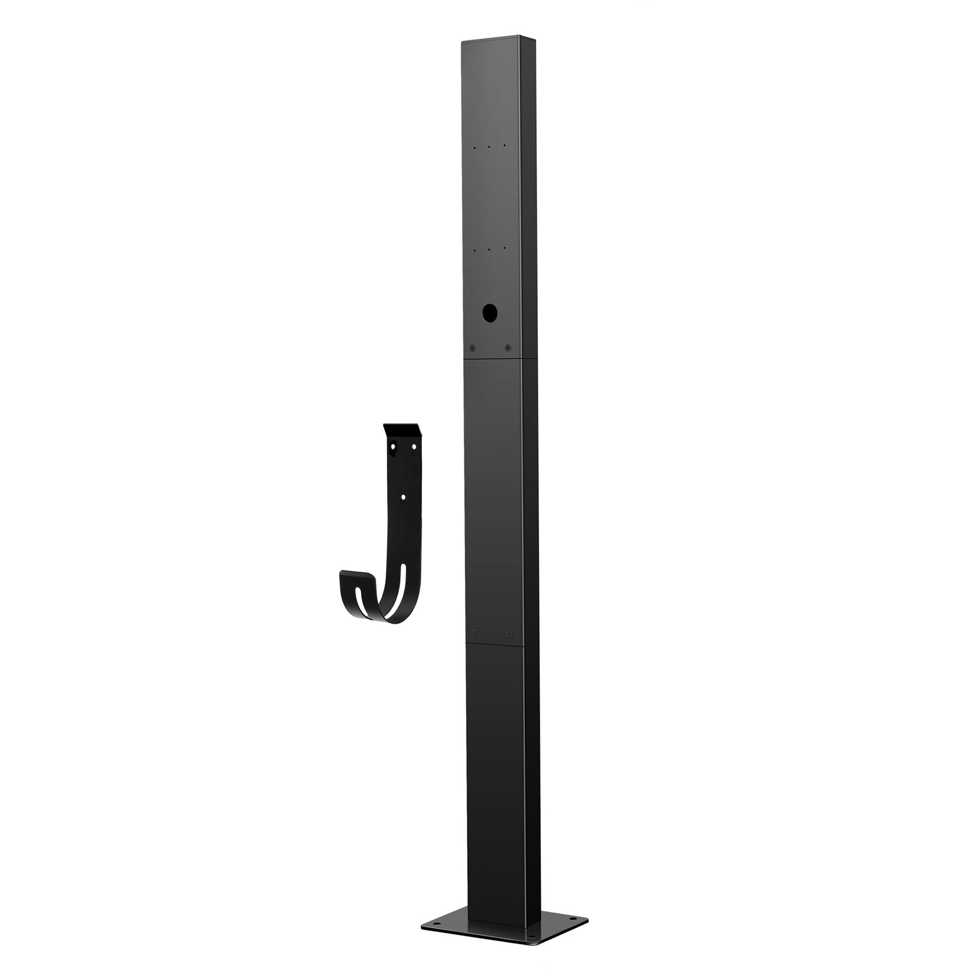 Tesla Charger Pedestal Outdoor EV Charger Stand with Holder for EV Charging Station Black