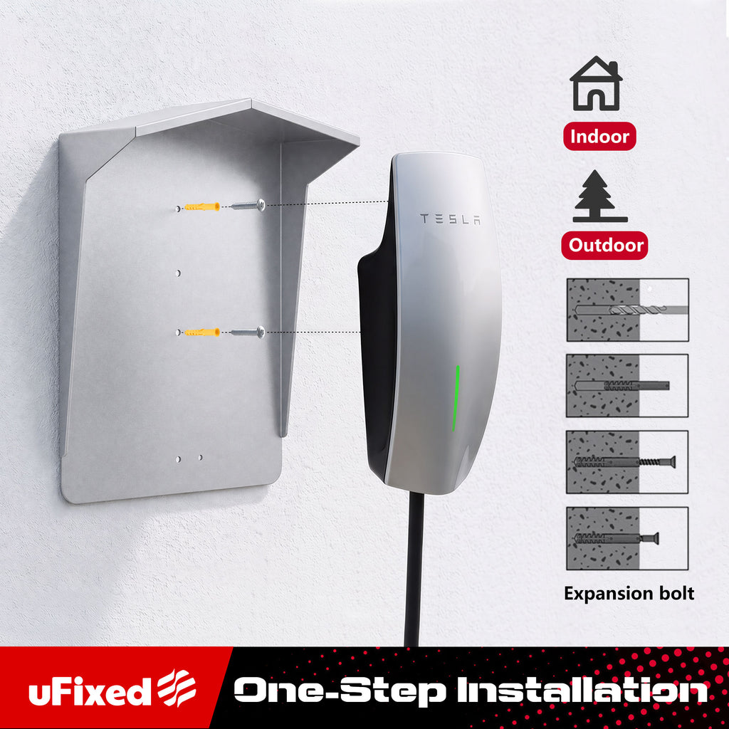 EV Charger Protective Cover - Weatherproof Electric Vehicle Charging Station Roof for Tesla & Most EV Chargers | Universal Fit with Complete Installation Kit