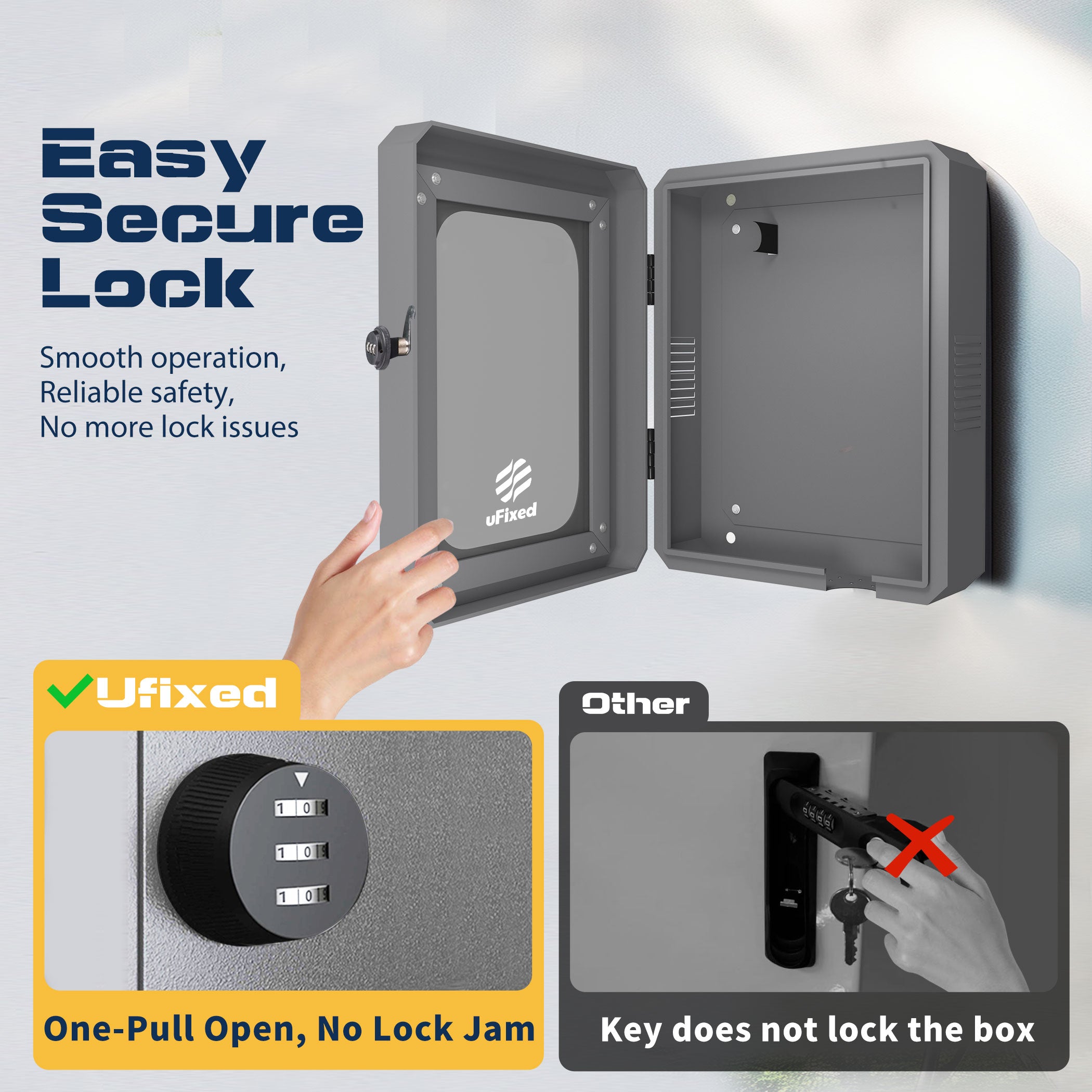 Outdoor EV Charger Enclosure Wall Box with Lock for Tesla Wall Connector & Chargepoint Home Flex with Holder | Weatherproof, Visible, Easy to Install, Gray